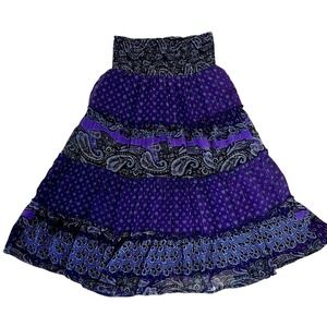 Y2K Vintage Speechless Purple Paisley Bohemian Fairy Midi Skirt